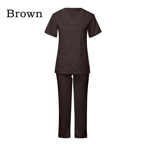 2Pcs/Set Women Men Nursing Medical Scrub Suit Doctor Nurse Uniforms Tops Pants - Picture 24 of 36