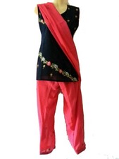 3-tlg M&auml;dchen Indisches Outfit Pakistan Salwar Kameez Tunika Hose Hochzeit