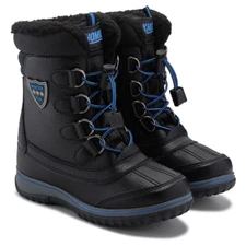 Tundra Alta Snow Boot Little Kid Black Blue Fleece Lined Mid Calf Boots KHD772
