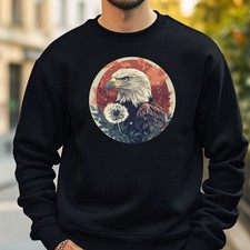 Eagle with Dandelion Sweatshirt Cozy and Perfect for Any Occasion S to 4XL