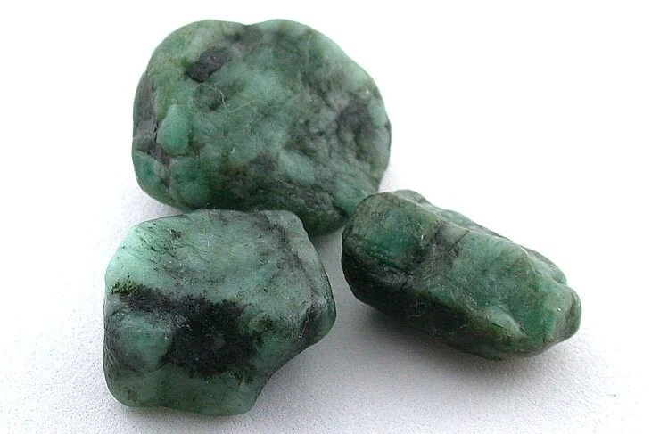 25.7 Gram 3 Alluvial Emerald Cab Cabochon Carving Gemstone Gem