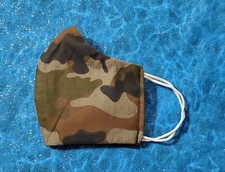 Washable Handmade Fabric Face Mask filter pocket GREEN CAMOUFLAGE