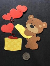 1 Birthday Bear Set / Handmade Scrapbooking Embellishment