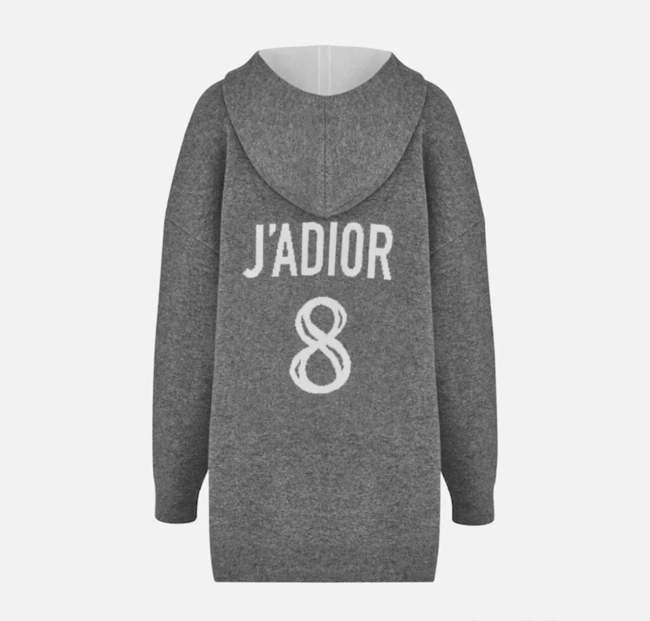 CHRISTIAN DIOR J’ADIOR 8 FR 36 UK 8 S GREY CASHMERE HOODIE JUMPER