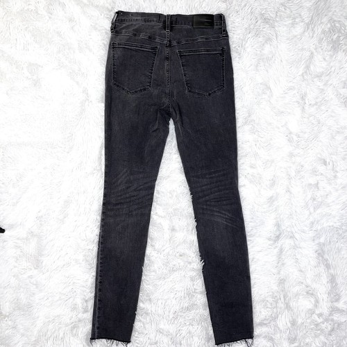 MADEWELL Women’s Black Distressed 9” Mid-Rise Skinny Denim Jeans 28 | H2230 - Picture 6 of 12