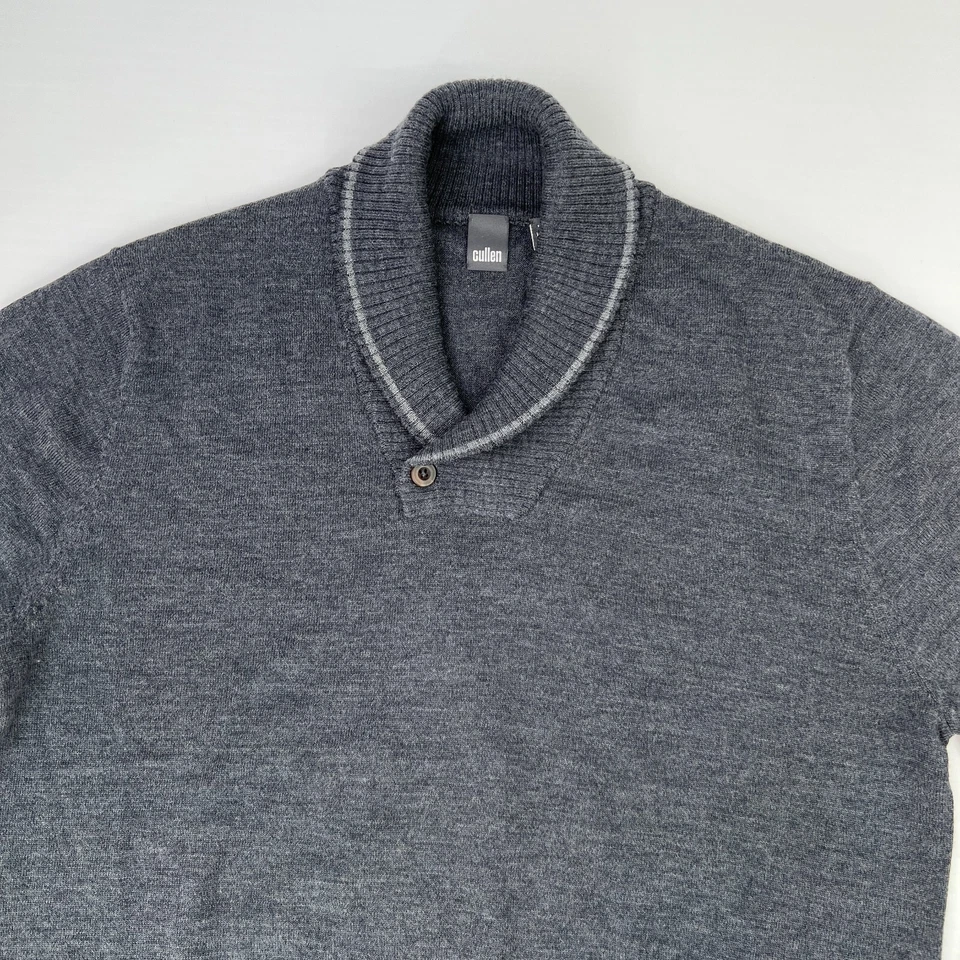 Cullen Sweater Men Extra Large Merino Wool Sweatshirt Jumper Collar Work Core No - Image 3 of 4