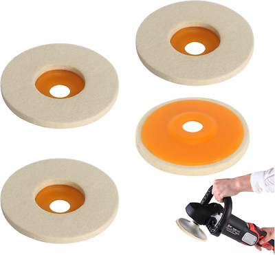 4x Wool Polishing Pads 125mm for Angle Grinder Polishing