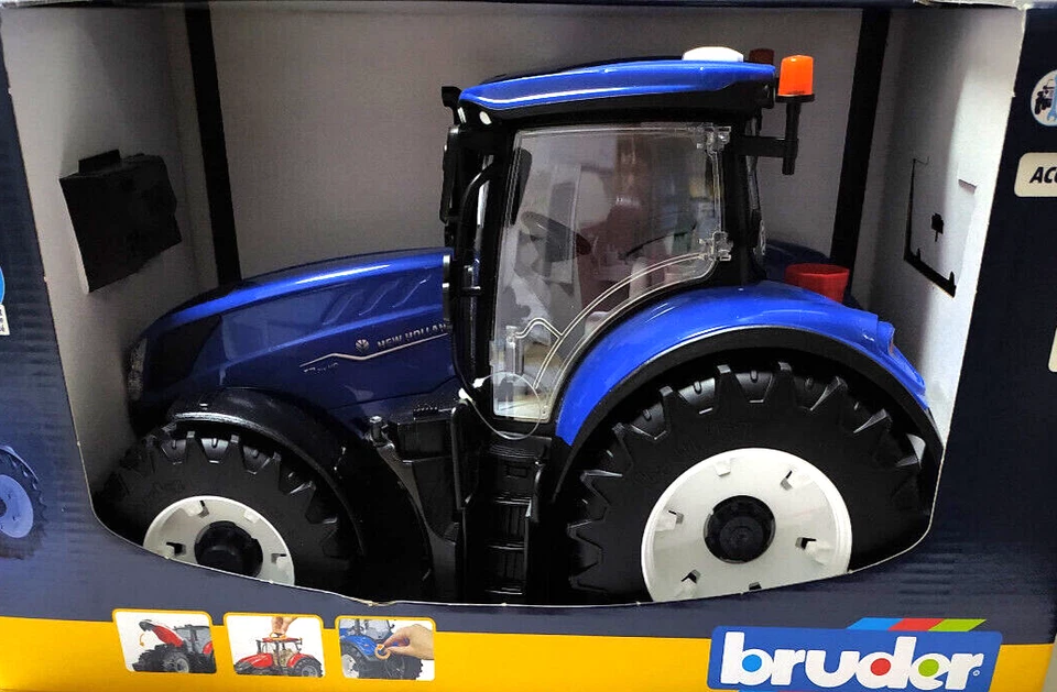 BRUDER 1:16 TRATTORE IN PLASTICA NEW HOLLAND T7-315  BLU  ART 03120 - Immagine 2 di 2