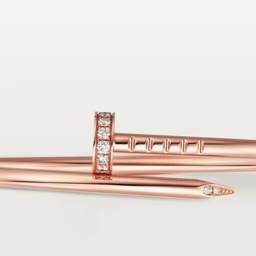 0.70Ct Lab Created Diamond Women's Bangle Bracelet 14K Rose Gold Silver