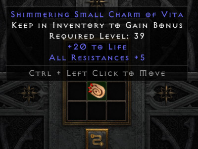 20 Life 5 All Res sc Small Charm - Diablo 2 D2R Ladder/Non-Ladder SC PC/PS/NS