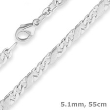 5,1mm Dollarkette Kette Collier Halskette aus 925 Silber matt-glänzend 55cm