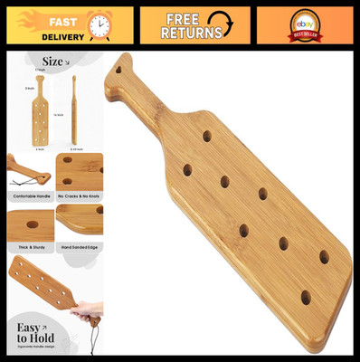 16'' Bamboo Paddle with Holes - Durable Solid Wood, Smooth Surface, 1 Pack