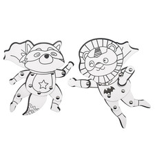 Personnages articulés en carton - super héros - 14 x 20 cm - 2 pièces