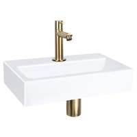 Differnz Flat Waschbecken-Set 38X24X7 Cm – Keramikbecken Mit Armatur – Gerade Ka