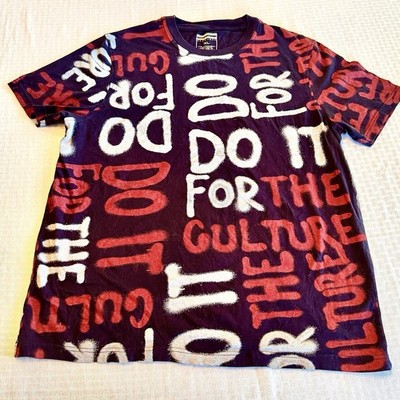 Sean John Mens XL Do It For The Culture Graffiti Streetwear T-Shirt Black Red