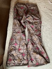 The North Face HyVent Women's XS Snow Pants Brown Pink Geometric Insulated