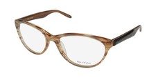 NEW VERA WANG V312 EYEGLASSES 54-17-135 OVAL CA WOMENS BROWN FULL-RIM PLASTIC