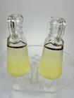 Vintage BLENDO Oil & Vinegar CRUETS Frosted Yellow Glass ANCHOR HOCKING 3pc Set — photo 4