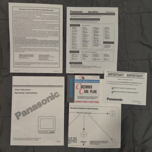 Panasonic Color Television Operating Instructions CRT Manual TQB2A0914 - Clean