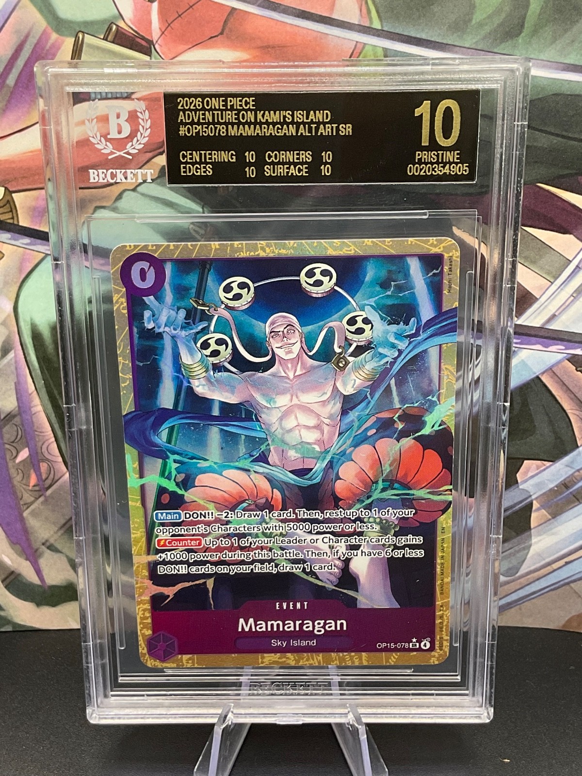2026 One Piece OP15-078 Mamaragan Alt Art SR BGS 10 BLACK LABEL POP 1! view 1
