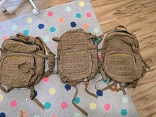 3 pack of USMC MOLLE II Assault Pack, Backpack, Coyote, Used in Fair Condition