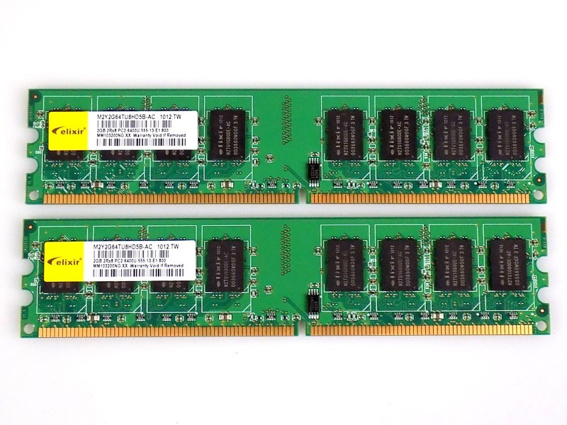 4GB (2x 2GB) Elixir M2Y2G64TU8HD5B-AC DDR2 PC2-6400U 800MHz RAM Arbeitsspeicher