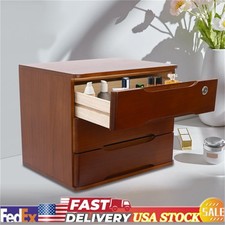3-Tier File Cabinet Organizer Walnut Desktop ...