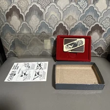 Gerber Touché Whitetail Deer Inlay Knife Brass W/Walnut Inserts Buckle NEW OLD