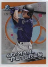 2021 Bowman Chrome 40-Man Futures Orange Refractor 22/25 Zac Veen #FMF-7 10ou