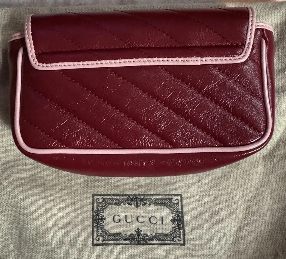 Gucci Marmont Mini Shoulder Bag | Calfskin Enamel Matelasse Diagonal Torchon - Image 2 of 4