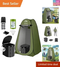 Lightweight Camping Toilet & Privacy Tent Combo - Waterproof & UV Protected