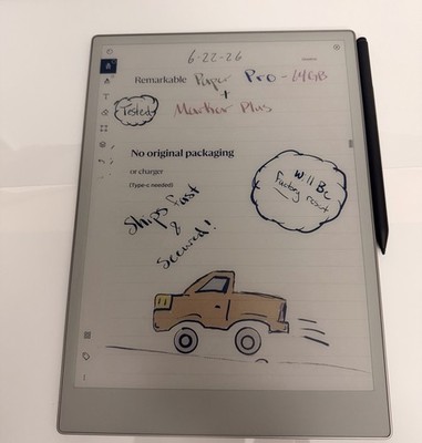 reMarkable Paper Pro 64GB Tablet w/ Marker Plus Eraser Stylus - Factory Reset