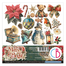 Ciao Bella MERRY  BRIGHT 6x6 Paper Pad for Fussy Cut 24/pkg Christmas