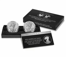 American Eagle 2021 One Ounce Silver Reverse Proof Two-Coin Set Designer Edition