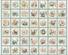 Cotton Tails Small Animal Picture Patch Duck Rabbit 36x44" Cotton Fabric Panel