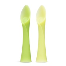 100 Silicone Soft-Tip Training Spoon for Baby Led Weaning 2pack Kiwi/Lemon 