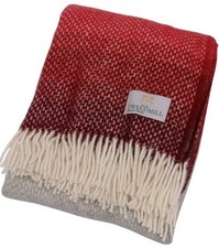 Tweedmill Ombre Wool Throw Raspberry/Grey Luxury 100% Pure New Wool Blanket new