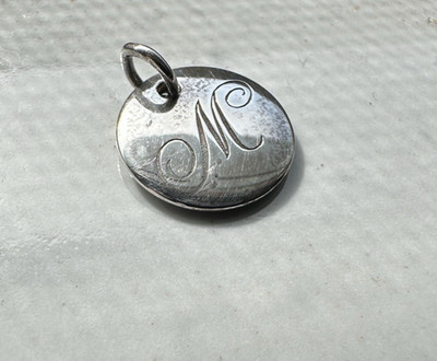 Tiffany and Company Charm Silber 925 m Buchstabe runde Schrift Initiale nur Anhänger