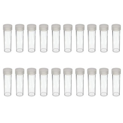 10Pcs Round Clear Plastic Coin Tubes - Screw Top Penny Storage Holders For Collectors