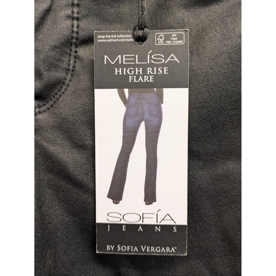 Sofia Jeans by Sofia Vergara Women's Melissa High Rise Black Flare Jeans Size 14 - Image 4 of 4