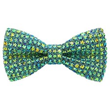 Rhinestone Bow Ties for Men Pre-tied Sequin Diamond Mens Women Tuxedo Green B