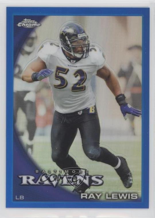 2010 Topps Chrome Blue Refractor 107/199 Ray Lewis #C116 HOF bn5