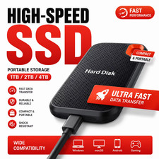 High Speed Portable External SSD Hard Drive USB-C 1TB 2TB Storage for PC Mac