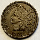 1907 Indian Head Cent  With Full Strong Liberty