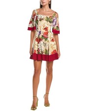 Dolce & Gabbana Silk-Blend Mini Dress Women's Beige 42