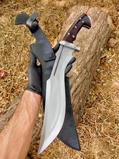 BEAUTIFUL HANDMADE CARBON STEEL BLADE HUNTING BOWIE KNIFE LEATHER HANDLE SHEATH
