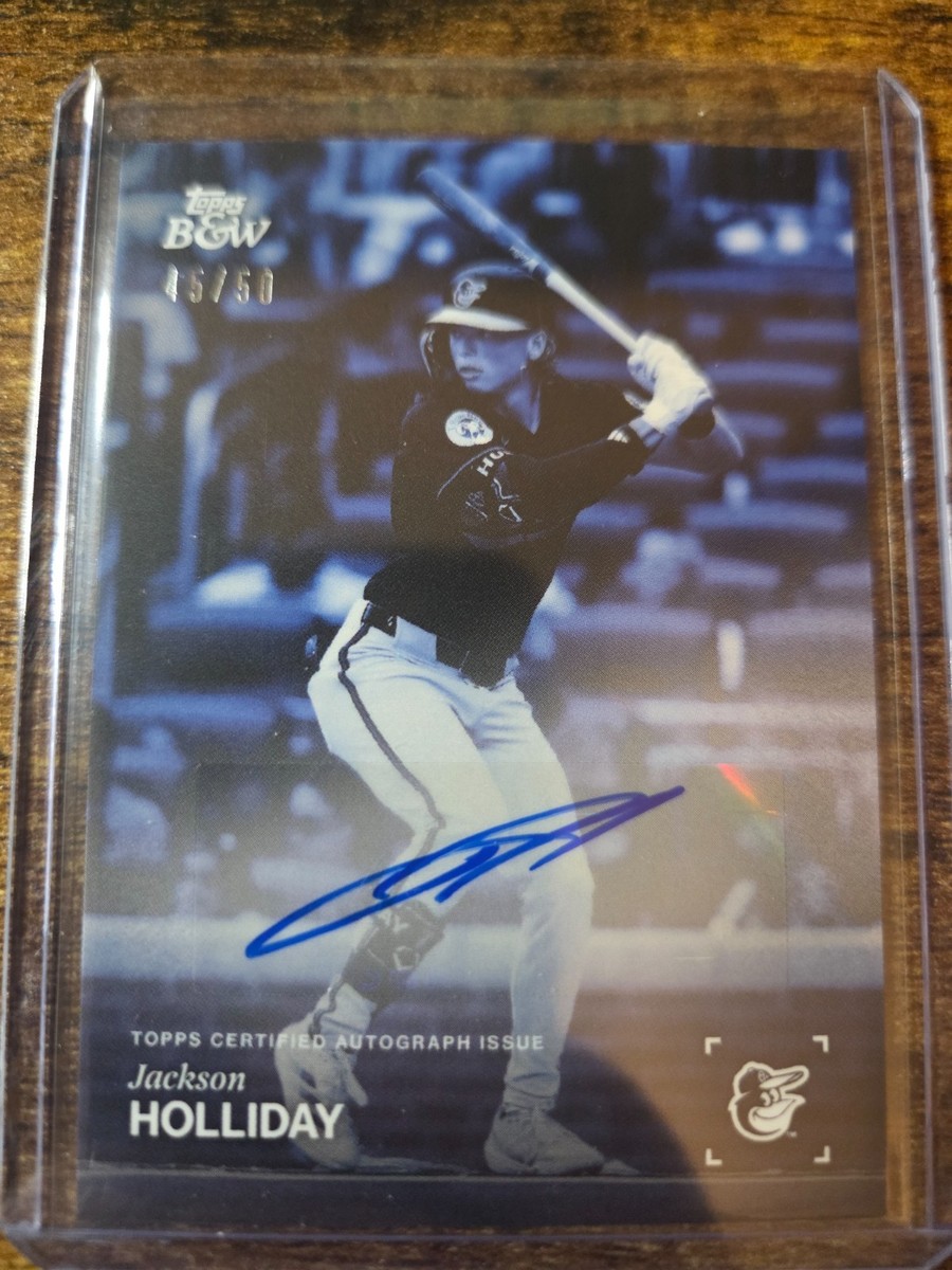 2025 Topps Black & White Jackson Holliday Blue Auto 45/50 #104-A