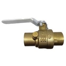 941165LFD Ball Valve w/ Drain, 1 in Nom., Sweat x Sweat, 600 psi WOG