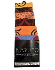 Bioworld Naruto Shippuden 6-Pair Crew Socks Set Multicolor Fits 8-12