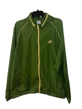 Nike Full Zip Hunter green and yellow full zip lightweight hooded windbreaker